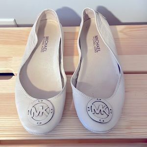 White Michael Kors flats size 8